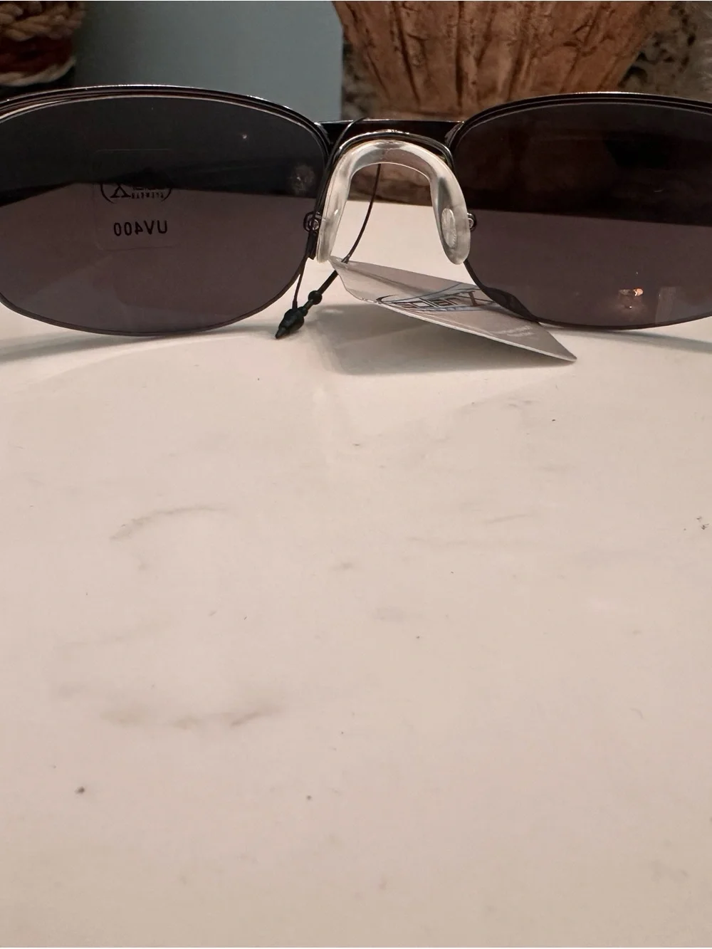 Men's Polarized Silver Frame Sunglasses with Dark Gray Lenses